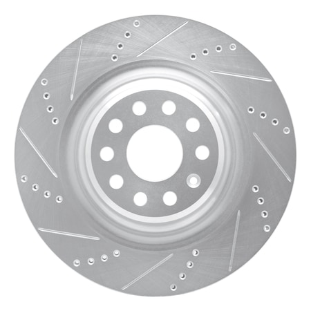 Dynamic Friction Co DFC Brake Rotor - Drilled and Slotted - Silver 631-26006L