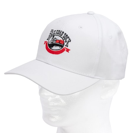 Railroad Sock Logo Trucker Hat, White Hat-Trucker-Wt