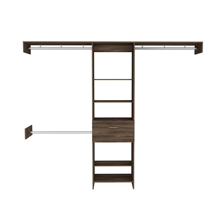 Homeroots 98" Brown Manufactured Wood Closet System 535183