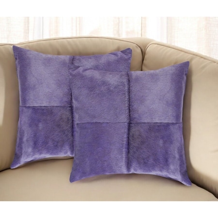 Homeroots Set of Two 18" Purple Cowhide Throw Pillows, 2PK 544612
