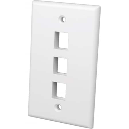Vanco Vanco International- Inc Vanco 3 Port Keystone Wallplate White 820103