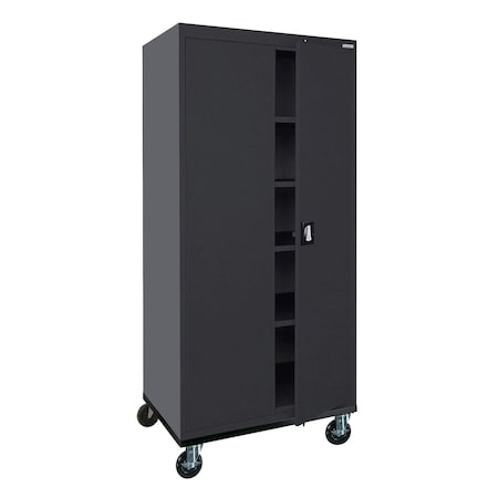 Sandusky Lee Solid Door Storage Cabinet, 36 in W, 78 in H, 24 in D, Black TA4R362472-09