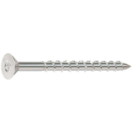 Simpson Strong-Tie Deck-Drive Deck Screw, No 8 Thread, 2 in L, Box Thread, Flat Head, T20 6-Lobe Drive T08200WPP