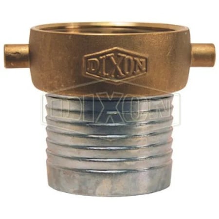 Dixon King Short Shank Suction Coupling with Brass Nut, 1-1/4 in Nominal, Female NPSM End Style, 2-31/32 FCSB125