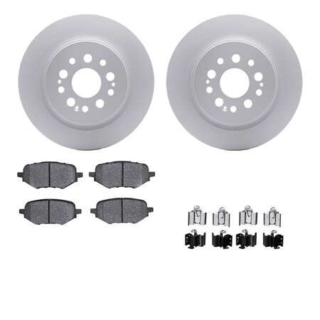 Dynamic Friction Co DFC GEOSPEC Coated Rotors with 5000 Brake Pads - Ceramic and Hardware 4512-59206