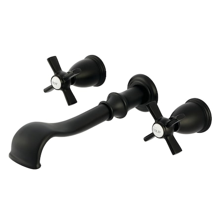 Kingston Brass Two-Handle Wall Mount Tub Faucet, Matte Black KS5020ZX