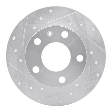 Dynamic Friction Co DFC Brake Rotor - Drilled and Slotted - Silver 631-73043L