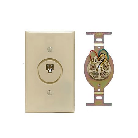 Leviton Telephone Wall Jack, Ivory 40201-I