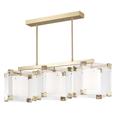 Hudson Valley Lighting Achilles 3 Light Linear 53.75 In. Aged Brass 4154-AGB