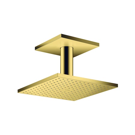 Axor ShowerSolutions Showerhead 250 Square 2-Jet Ceiling Connection, 2.5 GPM in Polished Gold Optic 35312991