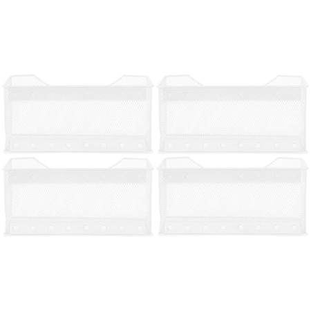 Ybm Home Wire Mesh Magnetic Storage Basket, White, 4PK 2248vc-4