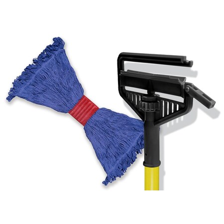 Chief Clean Yellow Fiberglass wet handle with Slide style connector, large commercial grade wet mop K-MMBLAYEL/WMOP