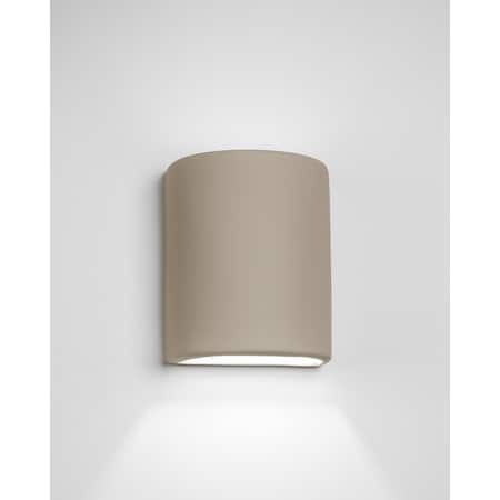 Luxury Lighting Gilly 10 in Tall Ceramic Outdoor Wall Light with Punched Groove Pattern, Cottonwood Paint Finish 101-00-CW-ud-7