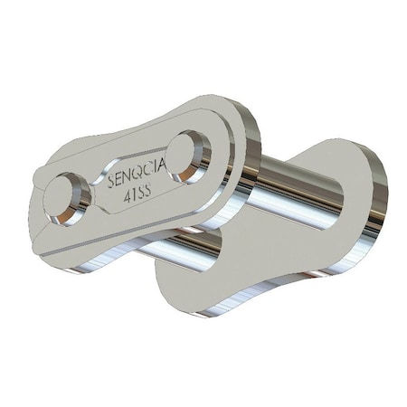 Senqcia Single Strand Spring Clip Connecting Link, 41SS chain, .5P, .57 OAW, .141 Pin, 304SS 41SSCL