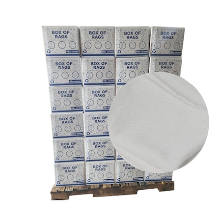 Supremeplus New White Heavyweight Cotton Rags, 600 lbs. Pallet, 120 x 5 lbs. Boxes, 120PK SP-2411