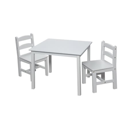 Giftmark Childrens Square Table with 2 Matching Chairs - White 3018W