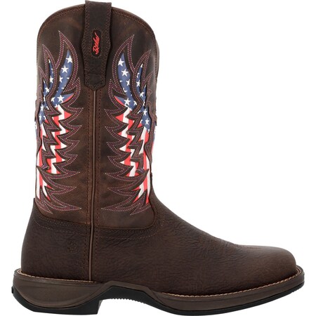 Durango Rebel Ultra-Lite Western Boot, Bruin Brown And Americana, Size 12 DDB0519