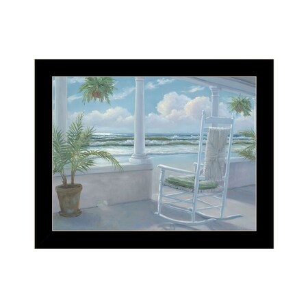 Homeroots Coastal Porch Black Framed Print Wall Art 529933