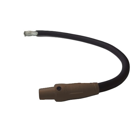 Power Assemblies Type W Pigtail 400A 4/0 AWG Series 16 Female Camlock to Tinned 3 ft, Brown 40TW16003FTH