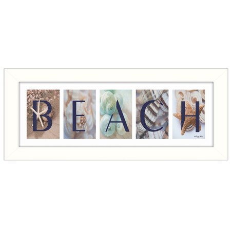 Homeroots Beach 4 White Framed Print Wall Art 415688