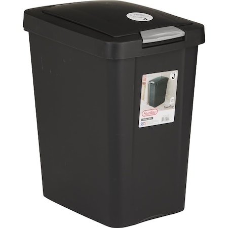 Sterilite 7.5 Gal. Black TouchTop Wastebasket 10439004