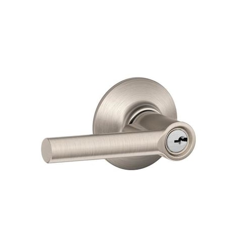 Schlage Residential Broadway Lever Storeroom Lock C Keyway with 16211 Latch and 10063 Strike Satin Nickel Finish F80BRW619