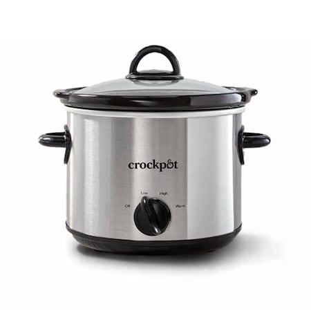 Crock-Pot Crockpot 3 qt Black/Silver Stoneware Slow Cooker 2135591