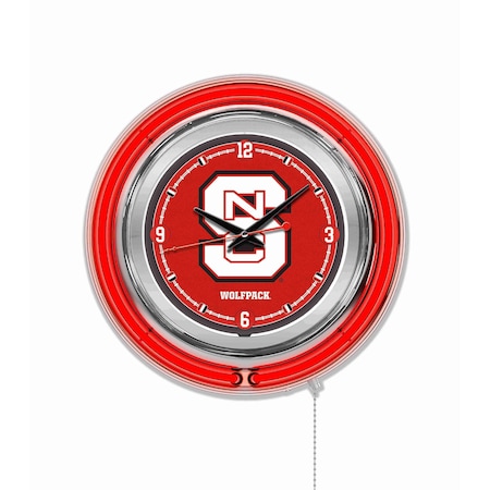 Holland Bar Stool Co North Carolina State University Double Neon 15" Clock Clk15NCarSt