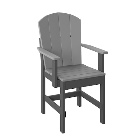 Polybird FANBACK DINING CHAIR. LIGHT GRAY AND CHARCOAL POLYBIRD P8-R