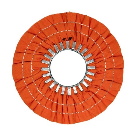 Renegade Products Usa 9" Stitched Airway Buffing Wheels, Orange, Double Stitch, No Center Plate FAW9X3N2-16POT-2RS