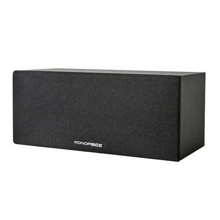 Monoprice Premium Home Theater Center Channel Speaker_ Black 11948