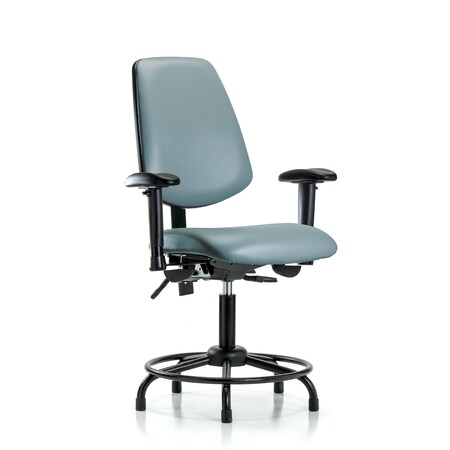 Blue Ridge Ergonomics Vinyl Chair, Vinyl, Adjustable Arms BR-VDHCH-MB-RT-T1-A1-RG-8822
