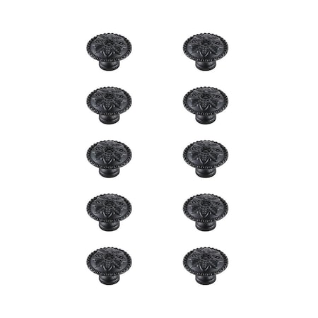 Elegant Decor 0.9 in. Dia. Corio Multipack Mushroom Knob, Matte Black, 10PK KB2011-MB-10PK