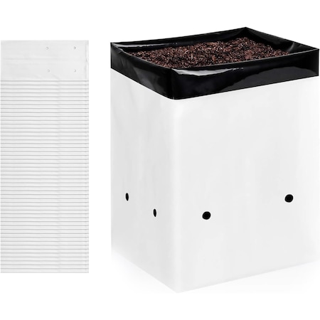 Ipower 50-Pack 2 Gallon Black-and-White Material Grow Bags, 50PK GLGROWBAGFILM2X50