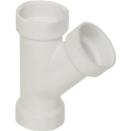 Genova CANPLAS Pipe Wye, 112 in, Hub, PVC, White, SCH 40 Schedule 192301L