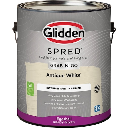 Glidden Spred Interior Paint + Primer Grab-N-Go Eggshell Antique Wht Gallon GLSIN50AW/01