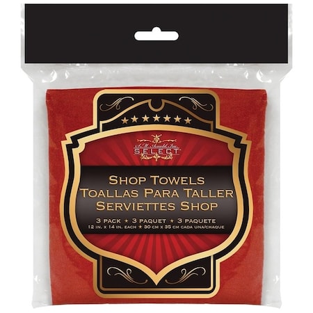 Sm Arnold SELECT Shop Towel, Cotton, Red 85-760