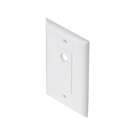 Steren TV Wall Plate 1-Hole Offset Decorator Wh 200-263WH