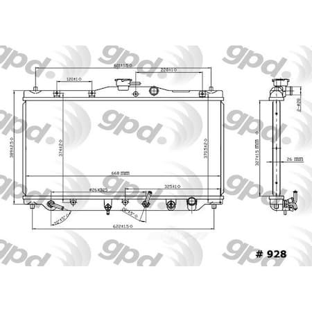 Global Parts Distributors Radiator 928C