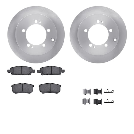 Dynamic Friction Co DFC Brake Rotor with 5000 Brake Pads and Hardware Kit 6512-72180