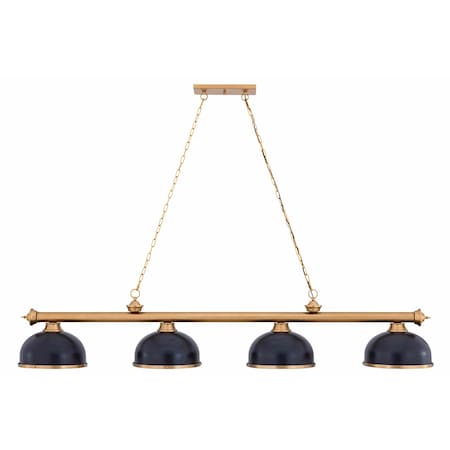 Z-Lite Cordon Heritage Brass 4 Light Billiard 2306-4HBR-D12MB+HBR