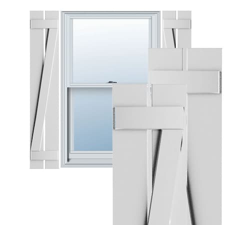 Ekena Millwork True Fit PVC, Two Board Spaced Board-n-Batten Shutters w/Z-Bar, Unfinished , 11 1/4W x 105H, PR TFP102SB11X105UN