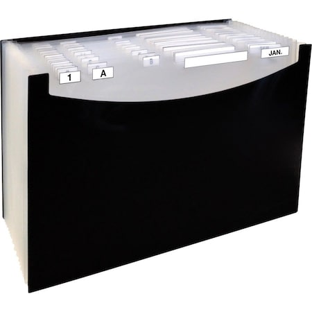 C-Line Products 48221 21-Pocket Stand-Up Design Expanding File; Black 48221