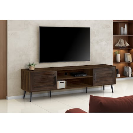 Monarch Specialties Tv Stand, 72 Inch, Console, Storage Cabinet, Living Room, Bedroom, Brown Laminate I 2717