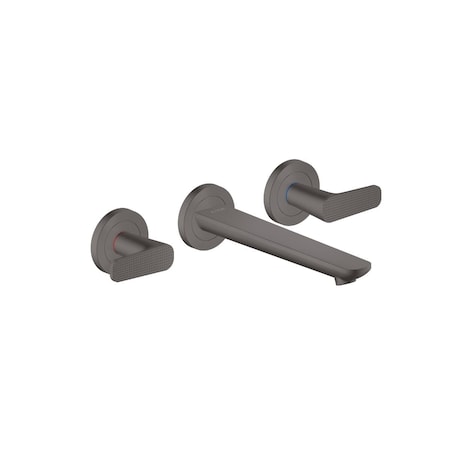 Axor Citterio C Wall-Mounted Widespread Faucet- Cubic Cut, 1.2 GPM in Brushed Black Chrome 49071341