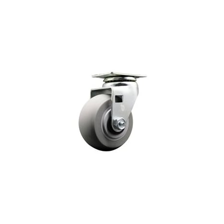 Service Caster 4 Inch Thermoplastic Rubber Wheel Swivel Caster with Roller Bearing SCC SCC-20S420-TPRRD