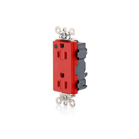 Leviton Extra Heavy Duty Hospital Grade Decora Receptacle, 15 Amp, 125 Volt M1626-PLR