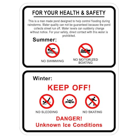Sign Solutions Usa For Your Health & Safety, 18 in W x Vertical Rectangle, Aluminum Sign DCS12HWT1824CUS00113