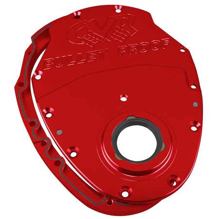 Cvr Performance TC2350R 2 Piece Billet Aluminum Timing Cover for Small Block Chevrolet - Red, 2PK CVRTC2350R