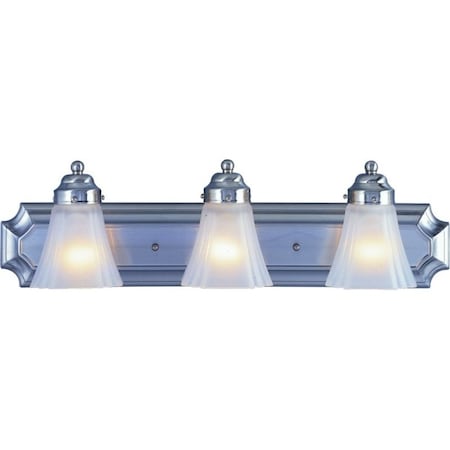 Boston Harbor Vanity Light Fixture, 60 W, 3-Lamp, A19 or CFL Lamp, Steel Fixture, Brushed Nickel Fixture RF-V-044-BN